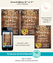 Load image into Gallery viewer, Elopement wedding invitation, printable self-editable template, A802