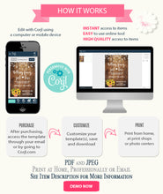 Load image into Gallery viewer, Elopement wedding invitation, printable self-editable template, A802