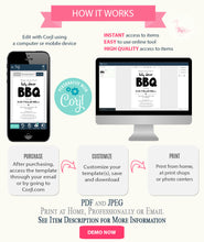 Load image into Gallery viewer, Baby Shower BBQ Invitation, self-editable template, instant download, A625