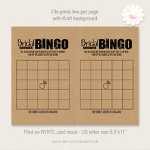 Load image into Gallery viewer, Bridal Shower game, printable Bingo, digital file, instant download, G102