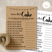 Load image into Gallery viewer, Bridal Shower game, Name that Cake, printable digital file, instant download, G103