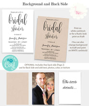 Load image into Gallery viewer, Bridal Shower Invitation, editable template, A108
