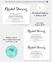 Load image into Gallery viewer, Bridal Shower Invitation, editable template, A101