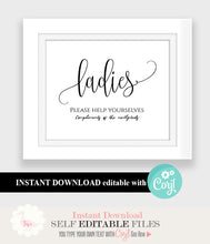 Load image into Gallery viewer, Ladies and Gentlemen printable restroom signs, editable wedding templates, A107