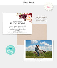 Load image into Gallery viewer, Floral Bridal shower invitation, printable self-editable template, A513