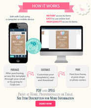 Load image into Gallery viewer, Gender Reveal Invitation, Blue or Pink balloons printable editable template, A311