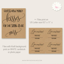 Load image into Gallery viewer, Guess How Many Kisses for the Bride-to-be Bridal Shower game, G201