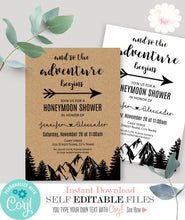 Load image into Gallery viewer, Honeymoon Shower Invitation, editable template, A315