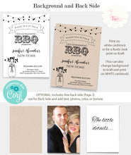 Load image into Gallery viewer, Housewarming BBQ invitation, printable template, editable, A302