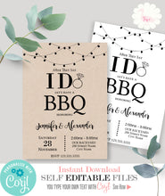 Load image into Gallery viewer, I do BBQ Invitation, after they say I do, printable self-editable template, A303