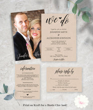 Load image into Gallery viewer, Wedding Invitation set, instant download, editable template, A115