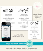 Load image into Gallery viewer, Wedding Invitation set, instant download, editable template, A115