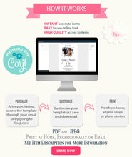 Load image into Gallery viewer, Elopement Wedding Celebration invitation, printable editable template, A310