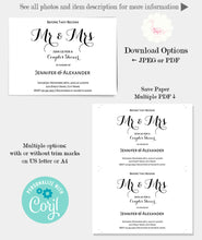 Load image into Gallery viewer, Couples shower invitation, printable editable template, A501