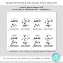 Load image into Gallery viewer, Printable tags, favor or gift tags template, self-editable, A123