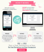 Load image into Gallery viewer, Post-wedding celebration invitation, printable, editable template, A606