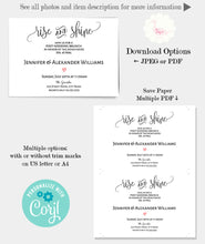 Load image into Gallery viewer, Post-wedding celebration invitation, printable, editable template, A606