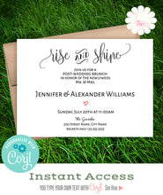 Load image into Gallery viewer, Post-wedding celebration invitation, printable, editable template, A606