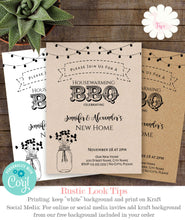 Load image into Gallery viewer, Housewarming BBQ invitation, printable template, editable, A302