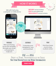 Load image into Gallery viewer, Virtual Baby Shower invitation, printable self-editable template, A626