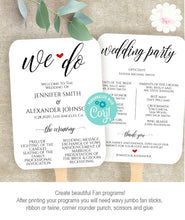 Load image into Gallery viewer, Printable Wedding program, editable template, A109