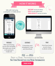 Load image into Gallery viewer, Wedding Ceremony program, editable template, A313