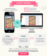 Load image into Gallery viewer, Western Birthday party Invitation, print or email, self-editable template, A704