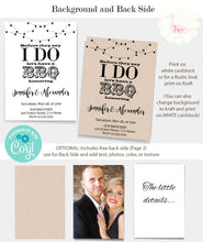 Load image into Gallery viewer, I do BBQ Invitation, before or after they say I do, editable template, A105
