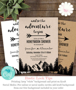 Honeymoon Shower Invitation, editable template, A315