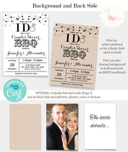 I do bbq invitation, couples shower, printable template, A301