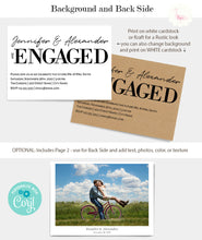 Load image into Gallery viewer, Engagement party Invitation, we are getting married invite, editable template, A102
