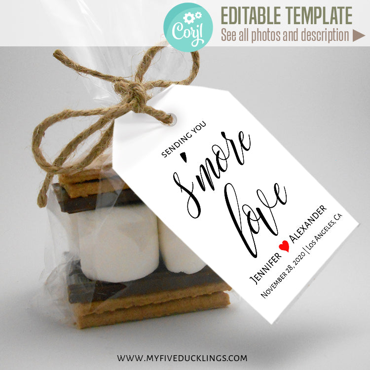 Printable tags, favor or gift tags template, self-editable, A123