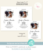 Load image into Gallery viewer, Elopement Wedding Celebration invitation, printable editable template, A310
