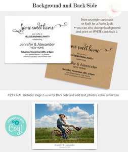 Housewarming party invitation, self-editable template, A608