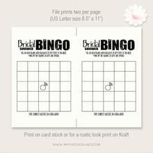 Load image into Gallery viewer, Bridal Shower game, printable Bingo, digital file, instant download, G102
