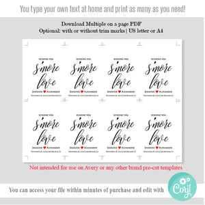 Printable tags, favor or gift tags template, self-editable, A123