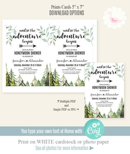 Honeymoon Shower Invitation, print or email, editable template, A316