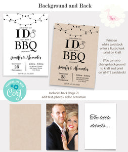 I do BBQ Invitation, after they say I do, printable self-editable template, A303