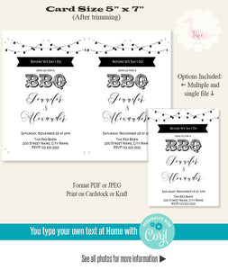 Before we say I do join us for a BBQ invitation, printable self-editable template, A306