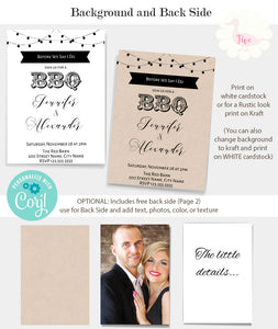 Before we say I do join us for a BBQ invitation, printable self-editable template, A306