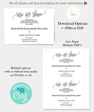 Load image into Gallery viewer, Post-wedding celebration invitation, printable, editable template, A606
