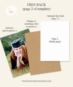 Rustic Graduation party invitation, printable editable template, A800