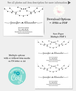 Save the Date card, instant download, editable template, A319