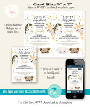 Load image into Gallery viewer, Virtual Baby Shower invitation, printable self-editable template, A626
