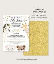 Load image into Gallery viewer, Virtual Baby Shower invitation, printable self-editable template, A626
