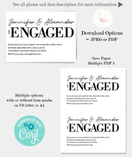 Load image into Gallery viewer, Engagement party Invitation, we are getting married invite, editable template, A102
